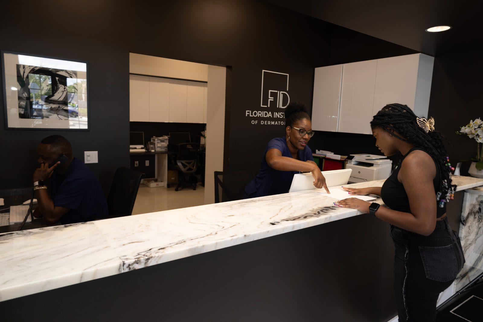 Front desk at the Florida Institute of Dermatology Winter Garden office