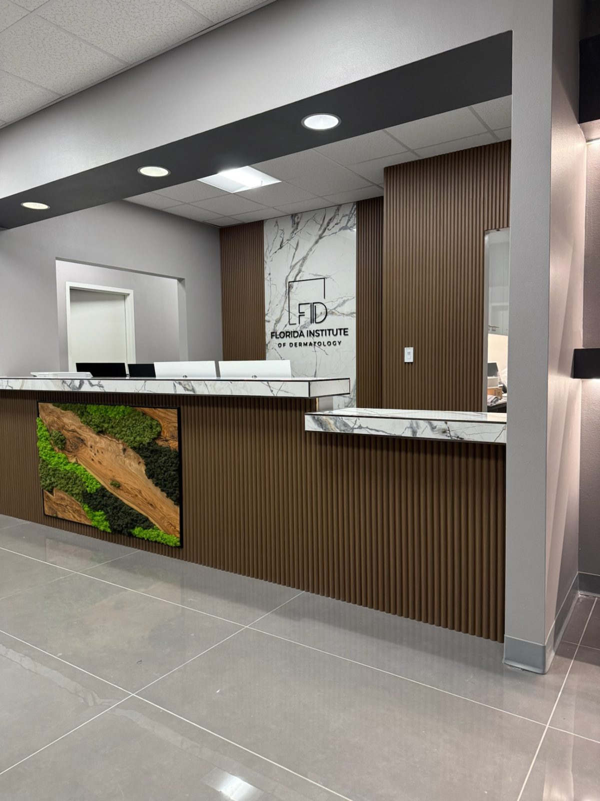 Reception desk at the Florida Institute of Dermatology Apopka office